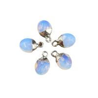 Gemstone Pendants Jewelry Natural Stone with Brass Oval platinum color plated & Unisex & faceted Sold By PC
