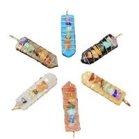 Gemstone Pendants Jewelry Natural Stone with Gemstone & Iron arrowhead gold color plated & Unisex 15-18mmx58-62mm Sold By PC