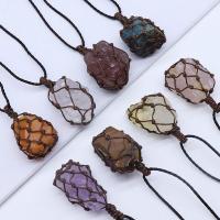 Gemstone Pendants Jewelry, Natural Stone, irregular, different materials for choice & Unisex, more colors for choice, 18-25mmx24-36mm, Sold By PC