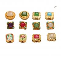 Brass Jewelry Beads, gold color plated, DIY & enamel, mixed colors, nickel, lead & cadmium free, 12PC/Bag, Sold By Bag