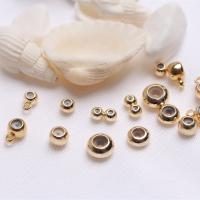laiton Perles de butée, avec silicone, Placage de couleur d'or, DIY, doré, protéger l'environnement, sans nickel, plomb et cadmium, 7PC/sac, Vendu par sac