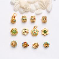 Brass Jewelry Beads, with Resin, gold color plated, DIY, mixed colors, nickel, lead & cadmium free, 12PC/Bag, Sold By Bag