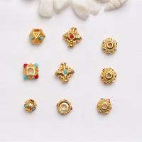 Brass Jewelry Beads, with Resin, gold color plated, DIY, mixed colors, nickel, lead & cadmium free, 9PC/Bag, Sold By Bag