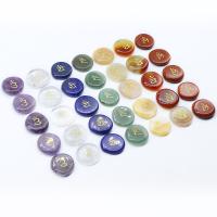Gemstone Chakra Healing Stones, with Linen, different styles for choice, mixed colors, 7PC/Set, Sold By Set