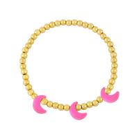 Brass Bracelet & Bangle Moon gold color plated enamel nickel lead & cadmium free Length 7.09 Inch Sold By PC