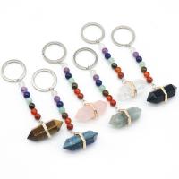 Bag Purse Charms Keyrings Keychains, Gemstone, plated, Unisex, more colors for choice, 13x36mm, Length:3.9 Inch, Sold By PC