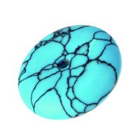 الخرز الفيروز, الفيروز الأزرق الاصطناعية, كعكة محلاة, أزرق, 24x24x8mm, حفرة:تقريبا 3mm, تباع بواسطة PC