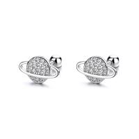 Cubic Zirconia Micro Pave Sterling Silver Earring 925 Sterling Silver plated micro pave cubic zirconia & for woman 10.30mm Sold By Pair