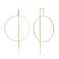 Brass Drop Earring, for woman, more colors for choice, 74x43mm, Sold By PC