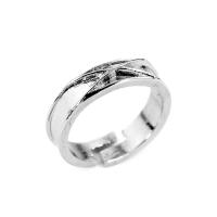 Cink Alloy Finger Ring, bez spolne razlike, srebro, 17mm, Prodano By PC