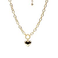Mosazné šperky Set, náramek & náušnice & náhrdelník, Mosaz, á, pro ženy, zlatý, 22x42mm, Délka 45 cm, Prodáno By PC