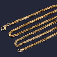 Stainless Steel Chain Necklace plated Unisex & rope chain golden Sold By PC