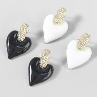 Zinc Alloy Drop Earrings Heart fashion jewelry & for woman & enamel Sold By Pair