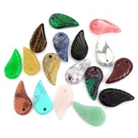 Gemstone Pendants Jewelry, Wing Shape, more colors for choice, 15x30mm, Sold By PC