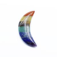 Gemstone Decoration, Moon, polished, mixed colors, 16x49mm, Sold By PC