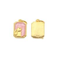 Zinc Alloy Enamel Pendants Brass gold color plated golden nickel lead & cadmium free Sold By PC