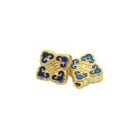 Cloisonne Beads, Brass, gold color plated, fashion jewelry & enamel, golden, nickel, lead & cadmium free, 9x3mm, Hole:Approx 1.6mm, Sold By PC
