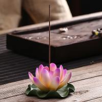 Traditional Ceramic Inserted Burner Incense Seat Porcelain Lotus half handmade for home and office & durable Sold By PC