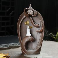 Backflow Incense Burner Purple Clay with White Porcelain handmade for home and office & durable Sold By PC