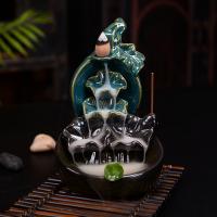 Backflow Incense Burner, Porcelain, handmade, for home and office & durable, 105x108x165mm, Sold By PC