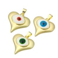 Evil Eye Pendants, Brass, with Plastic, gold color plated, more colors for choice, 25x26x6mm, Hole:Approx 3mm, 10PCs/Lot, Sold By Lot