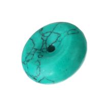 Perles turquoises, Turquoise bleu synthétique, beignet, bleu turquoise, 24x24x10mm, Trou:Environ 3mm, Vendu par PC