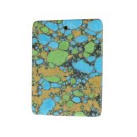Turquoise Pendant, Rectangle, mixed colors, 35x45x6mm, Hole:Approx 1mm, Sold By PC