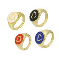 Ορείχαλκος Open δάχτυλο του δακτυλίου, χρώμα επίχρυσο, σμάλτο, περισσότερα χρώματα για την επιλογή, Μέγεθος:7, 10PCs/Παρτίδα, Sold Με Παρτίδα