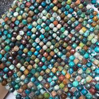Pedra natural Phoenix grânulos, miçangas, Cubo, polido, DIY & facetada, cores misturadas, 6x7mm, vendido para 38 cm Strand