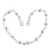 Zinc Alloy smykker halskæde, med Aluminium, forgyldt, for kvinde, sølv, Solgt af PC