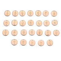 Letter Zinc Alloy Connector Round plated DIY & with letter pattern 10mm Sold By PC