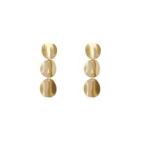 Boucles d'oreilles en alliage de zinc, fade et jamais plaqué de haute qualité, bijoux de mode & pour femme, doré, 62x17mm, Vendu par paire