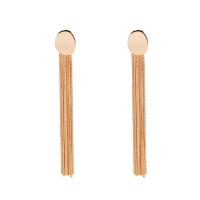 Fashion Fringe Earrings Brass 925 thailand sterling silver post pin plated fashion jewelry & for woman golden 83mm Sold By Pair
