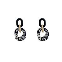 Acrylic Jewelry Earring, 925 Sterling Silver, with Acrylic, fashion jewelry & for woman, 64x32mm, Sold By Pair