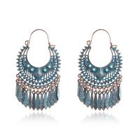Fashion Fringe Earrings, Tibetan Style, plated, fashion jewelry & for woman, 86x38mm, Sold By Pair