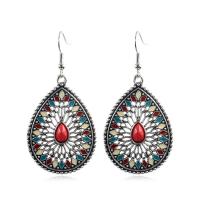 Zinc Alloy Drop Earrings with turquoise plated fashion jewelry & for woman & enamel Sold By Pair