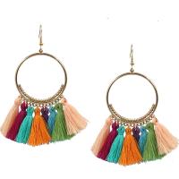 Fashion Fringe Earrings, Tibetan Style, with Caddice, fashion jewelry & for woman, more colors for choice, 100x40mm, Sold By Pair