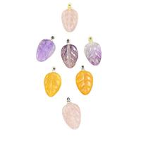 Gemstone Pendants Jewelry Natural Stone Leaf polished & Unisex Sold By PC
