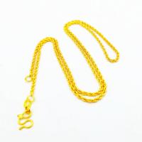 Brass Chain Necklace gold color plated & for woman nickel lead & cadmium free Length Approx 17.72 Inch Approx Sold By Bag