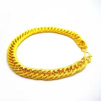 Tibetan Style Bracelet, 18K gold plated, Unisex & twist oval chain, nickel, lead & cadmium free, 8mm, Length:Approx 7.99 Inch, Approx 10PCs/Bag, Sold By Bag
