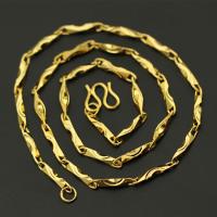 Mosaz Chain Necklace, Pozlacené 24karátovým zlatem, různé velikosti pro výběr & pro ženy, více barev na výběr, nikl, olovo a kadmium zdarma, Cca 5PC/Bag, Prodáno By Bag