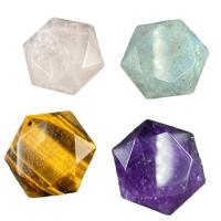 Gemstone Pendants Jewelry, Natural Stone, Hexagon, different materials for choice & Unisex & faceted, more colors for choice, nickel, lead & cadmium free, 27mm, Sold By PC