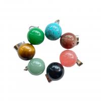 Gemstone Pendants Jewelry Natural Stone Round & Unisex nickel lead & cadmium free 14mm Sold By PC