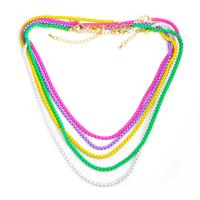 Brass Chain Necklace gold color plated fashion jewelry & enamel nickel lead & cadmium free Length 16.14 Inch Sold By PC
