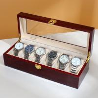 Boîte à bijoux montres, MDF, durable, rouge, 313x115x80mm, Vendu par PC
