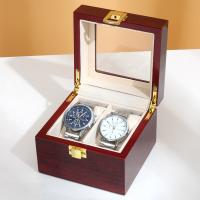 Boîte à bijoux montres, MDF, vernis au four, Portable & durable, rouge, 120x120x87mm, Vendu par PC