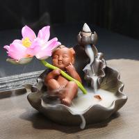 Backflow Incense Burner, Porcelain, handmade, for home and office & durable, 138x103mm, Sold By PC