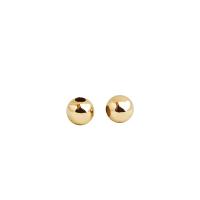 Brass Jewelry Beads Round 14K gold plated DIY nickel lead & cadmium free Sold By Bag