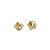 Brass Spacer Beads, Saucer, 14K gold plated, DIY, nickel, lead & cadmium free, 4x5mm, Hole:Approx 1.4mm, Sold By PC