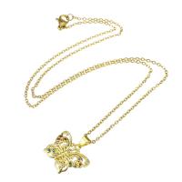 Cubic Zircon Micro Pave Brass Necklace Butterfly gold color plated micro pave cubic zirconia & for woman & hollow Length Approx 18.8 Inch Sold By PC
